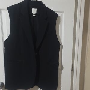 H&M Black Varsity Sleeveless Jacket